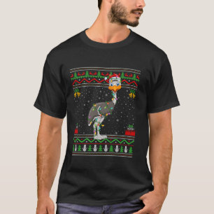 Emu Bird Christmas Lights Santa Ugly Sweater Xmas T-Shirt