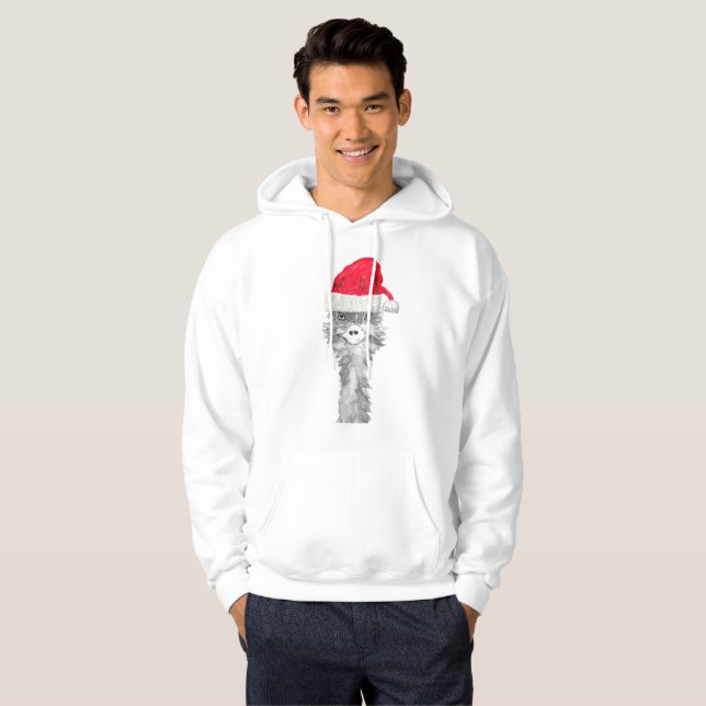 Emu Bird Funny Spaß Ostrich Emo Animal Xmas Santa Hoodie (Vorne ganz)