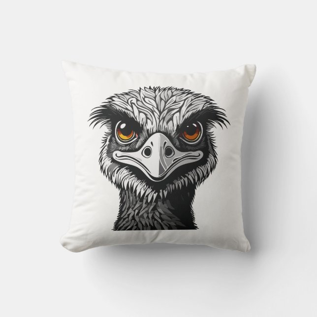 Emu bird head kissen (Vorderseite)