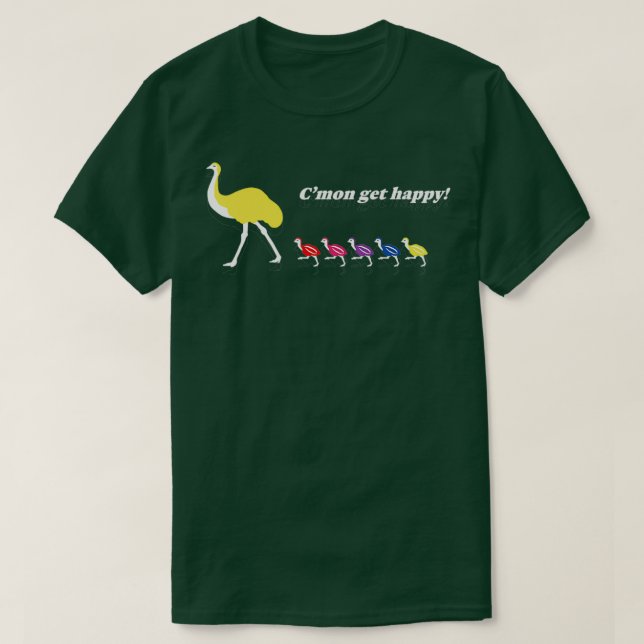Emu Get Happy T-Shirt (Design vorne)
