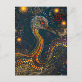 Emu im aborigines Dot Art Style Postkarte