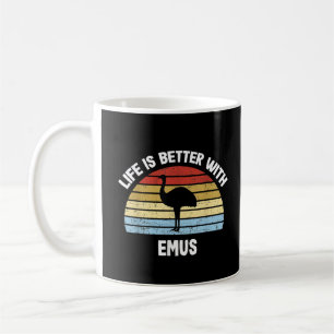 Emu mit deutschem Text Das Leben ist besser Kaffeetasse