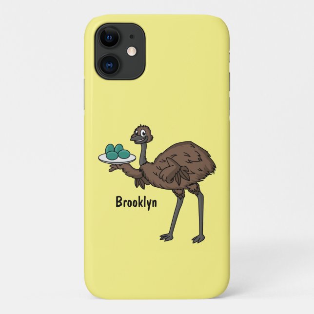 Emu mit Eiern Cartoon-Abbildung Case-Mate iPhone Hülle (Rückseite)