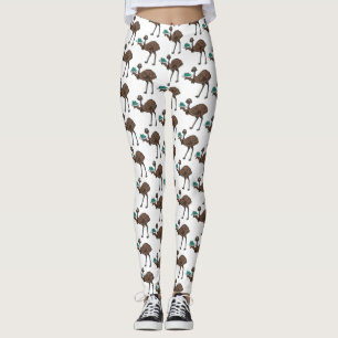 Emu mit Eiern Cartoon-Abbildung Leggings