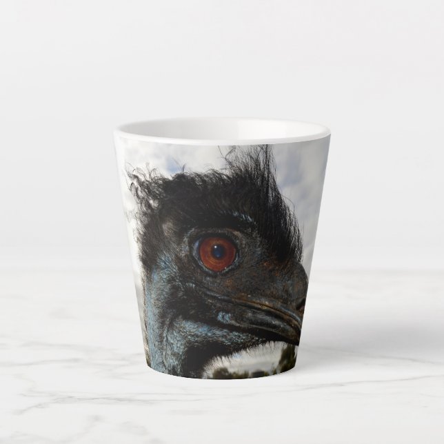 Emu mit winzigen Augen, Milchtasse (Vorderseite)