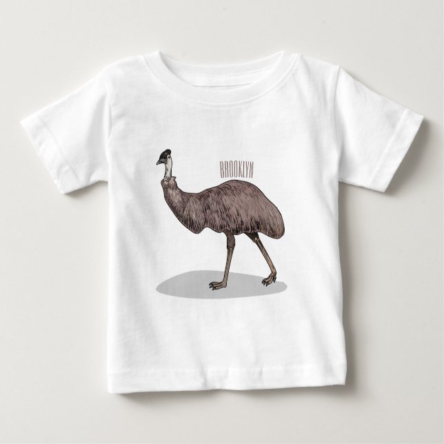 Emu Vogel Cartoon Baby T-shirt (Vorderseite)