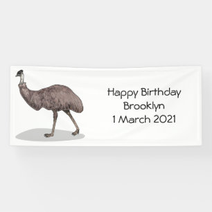 Emu Vogel Cartoon Banner