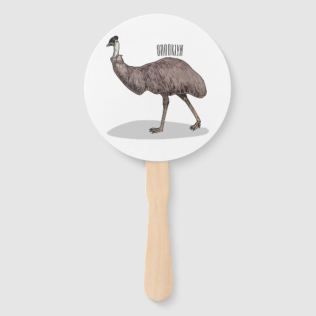 Emu Vogel Cartoon Fächer (Vorderseite)