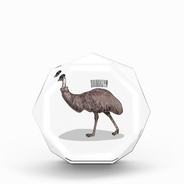 Emu Vogel Cartoon Fotoblock (Vorderseite)