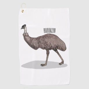 Emu Vogel Cartoon Golfhandtuch