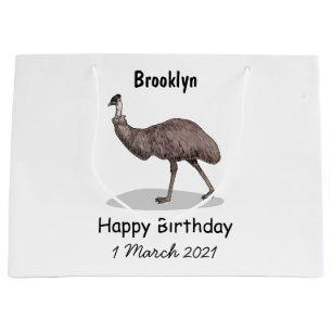 Emu Vogel Cartoon Große Geschenktüte