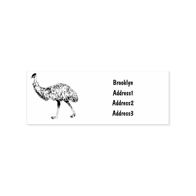 Emu Vogel Cartoon Gummistempel (Prägung)