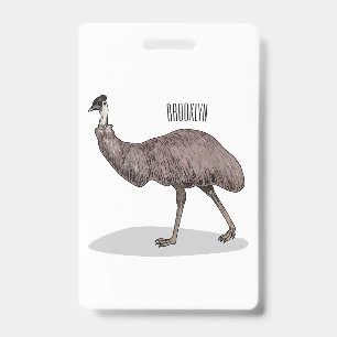 Emu-Vogel-Cartoon-Illustration Ausweis