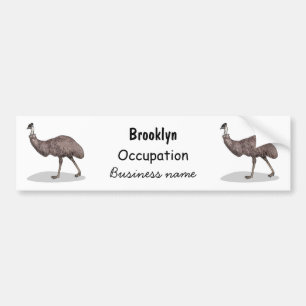 Emu-Vogel-Cartoon-Illustration Autoaufkleber