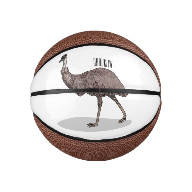 Emu Vogel Cartoon Mini Basketball (Vorderseite)
