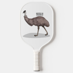 Emu Vogel Cartoon Pickleball Schläger