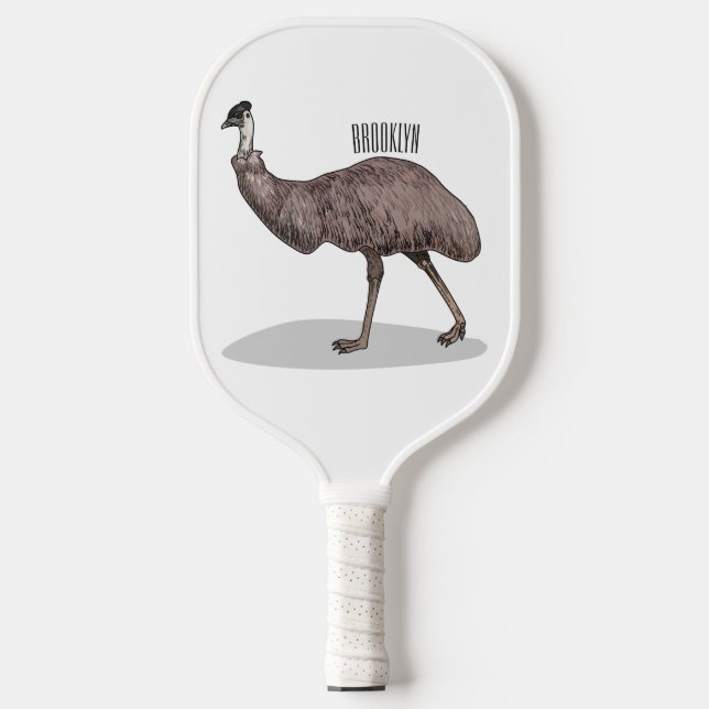 Emu Vogel Cartoon Pickleball Schläger (Vorderseite)