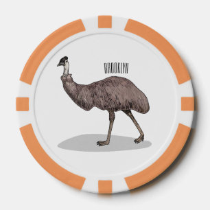 Emu Vogel Cartoon Pokerchips