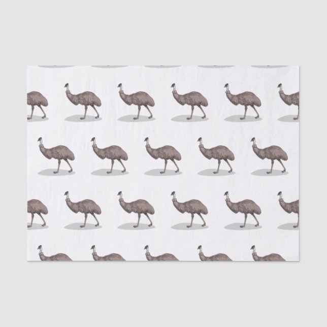 Emu Vogel Cartoon Seidenpapier (Vorderseite)
