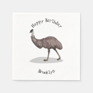 Emu Vogel Cartoon Serviette