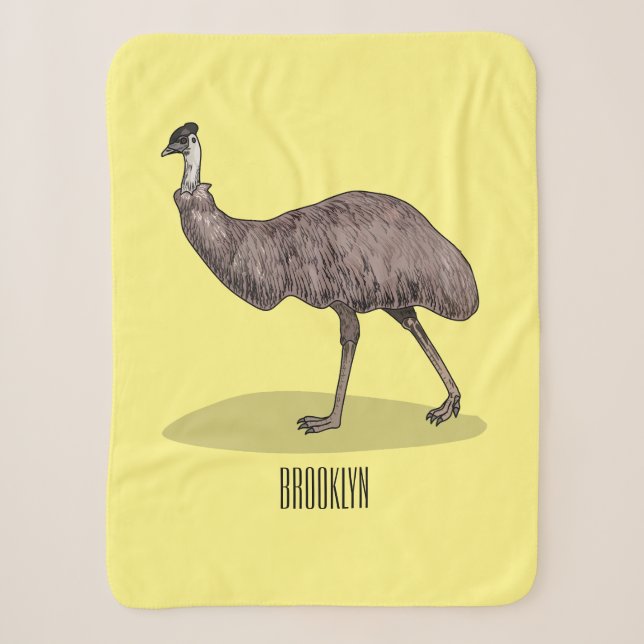 Emu Vogel Cartoon Sherpadecke (Vorderseite)