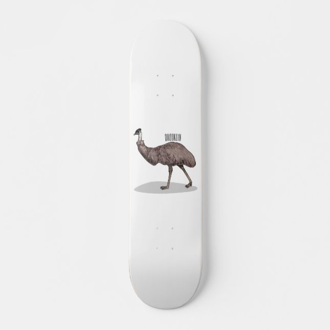 Emu Vogel Cartoon Skateboard (Vorne)