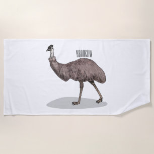 Emu Vogel Cartoon Strandtuch