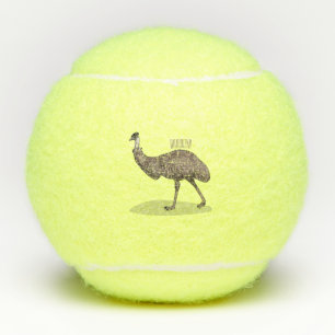 Emu Vogel Cartoon Tennisbälle