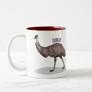 Emu Vogel Cartoon Zweifarbige Tasse