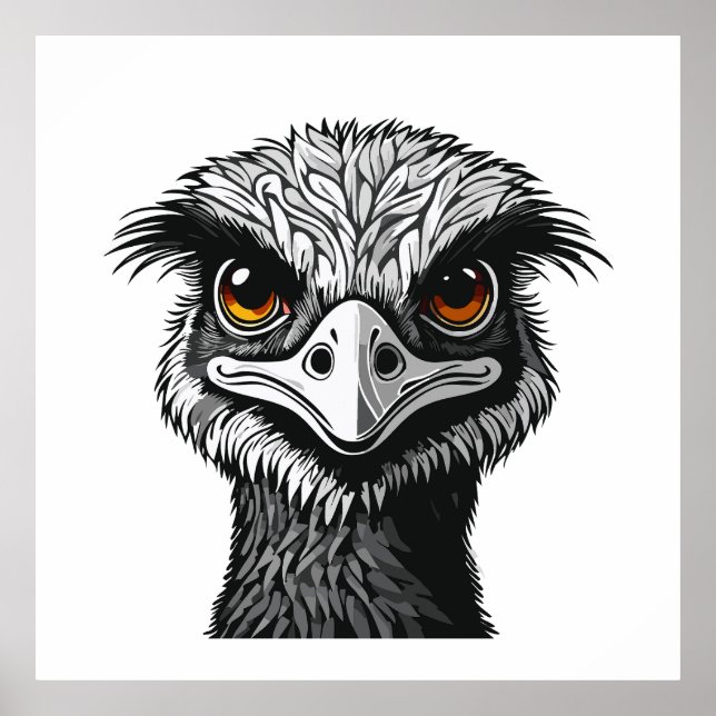 Emu-Vogelkopf Poster (Vorne)