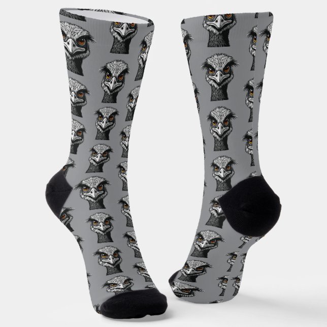 Emu-Vogelkopf Socken (Gewinkelt)