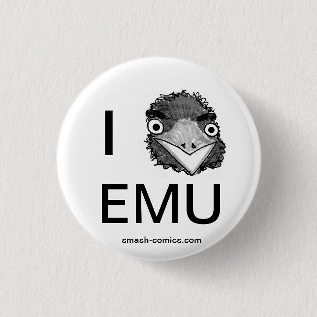 Emuknopf Button (Vorderseite)