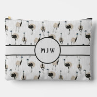 Emus Bird Liebhaber Gemustert Mit Monogramm