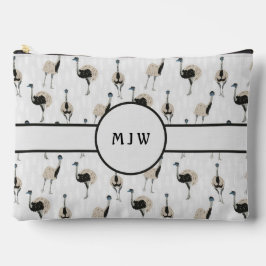 Emus Bird Liebhaber Gemustert Mit Monogramm Zubehörtasche