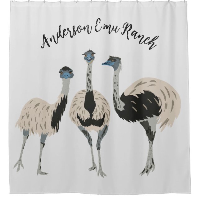 Emus Bird Lovers Personalisiert Duschvorhang (Vorderseite)