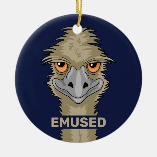Emused Funny Emu Pun Keramik Ornament (Vorne)