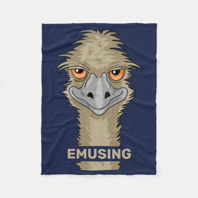 Emusing Funny Emu Pun Fleecedecke (Vorderseite)
