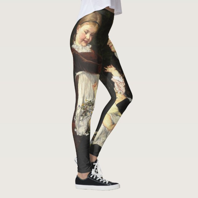 En Ammes Besøg - Bertha Wegmann Fine Art Leggings (Rechts)
