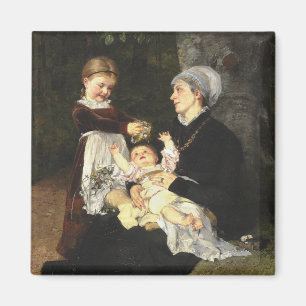 En Ammes Besøg - Bertha Wegmann Fine Art Magnet