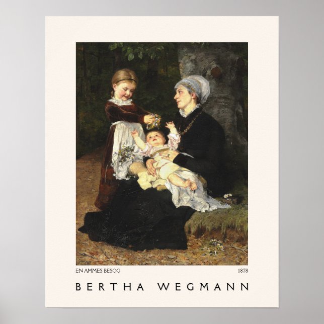 En Ammes Besøg Fine Art Bertha Wegmann Museum Poster (Vorne)