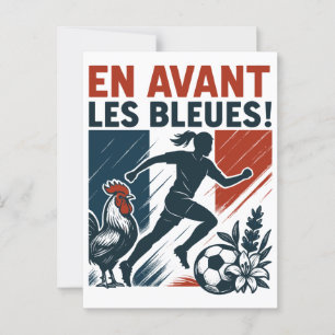 En Avant Les Bleues - Französische Fußballmannscha Postkarte