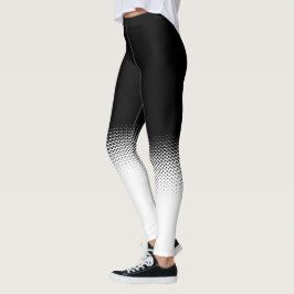 en blanco y negro con lunares leggings