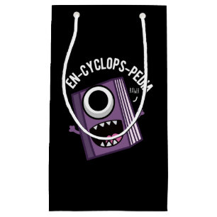 En-cyclops-pedia Funny Encyclopedia Pun Dark BG Kleine Geschenktüte
