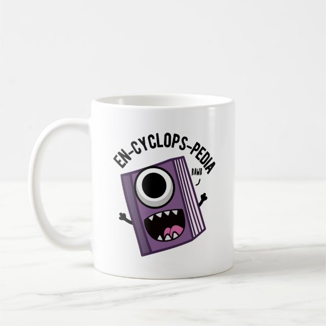 En-cyclops-pedia Funny Encyclopedia Pun Kaffeetasse (Links)