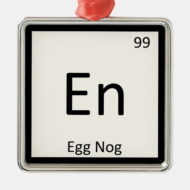 En - Ei Nog Chemistry Periodisches Tabellensymbol Silbernes Ornament (Vorne)