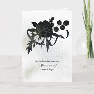 EN | Elegant Sympathy Card - Black Rose Karte