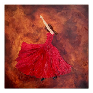 En Fuego, Flamenco-Tänzer Poster