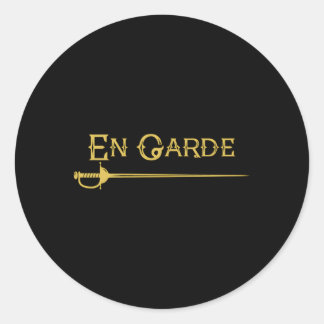 En Garde Fencing Fencer Schwerter Rapier Saber Swo Runder Aufkleber