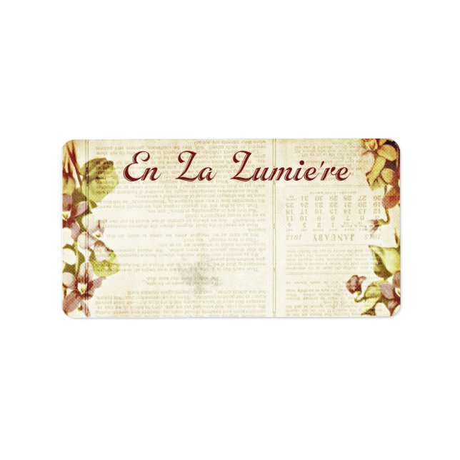 En La Lumiere 1,25 x 2,375 Shipping September 2012 Adressaufkleber (Vorne)