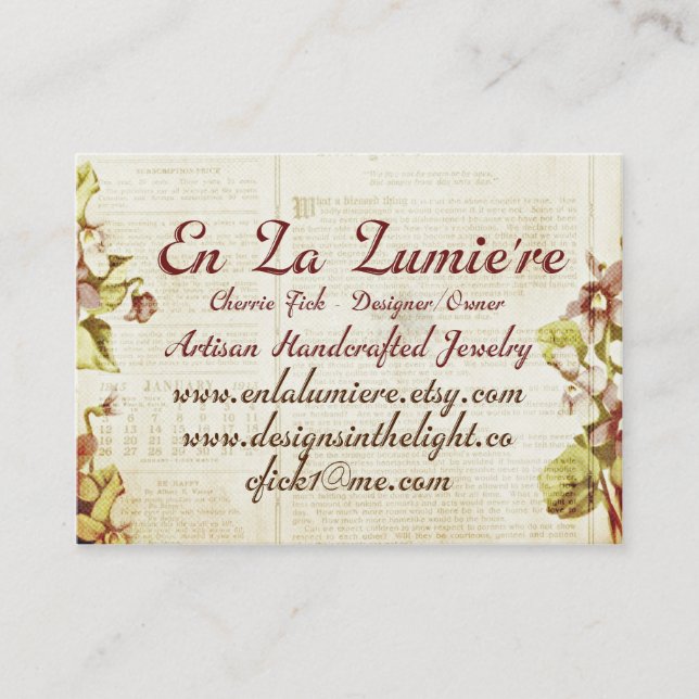 En-La Lumiere Visitenkarte im September 2012 (Vorderseite)